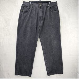 Rock N Run Jeans Mens 38x29 Black Denim Baggy Y2K Relaxed Hip Hop Vintage